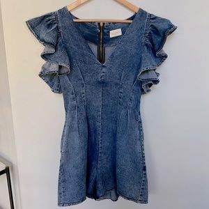 NWOT adorable denim romper